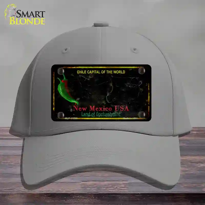 HAT23-MLP-11755   Mexico Black Blank Rusty State Novelty License Plate Hat, Cotton - Gray