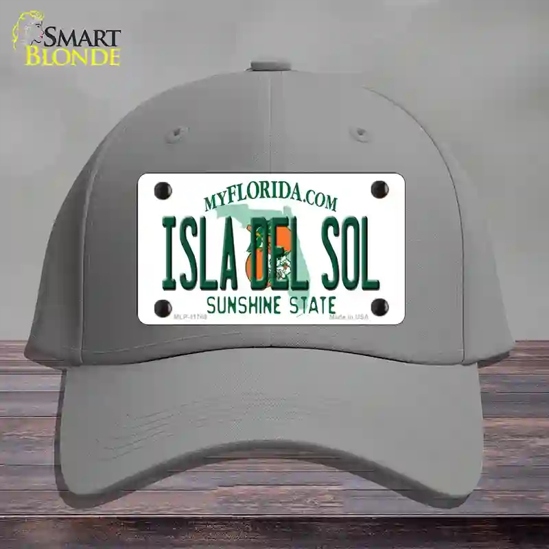 HAT23-MLP-11769 Isla Del Sol Florida Novelty License Plate Hat, Cotton - Gray