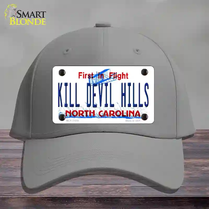 HAT23-MLP-11818 Kill Devil Hills North Carolina Novelty License Plate Hat, Cotton - Gray