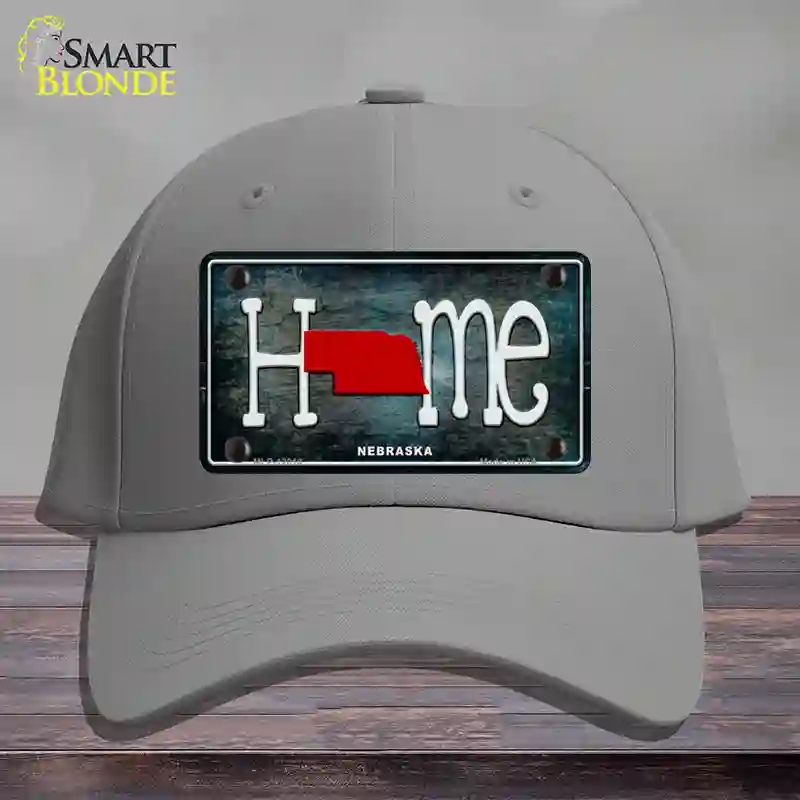 HAT23-MLP-12018 Nebraska Home State Outline Novelty License Plate Hat, Cotton - Gray