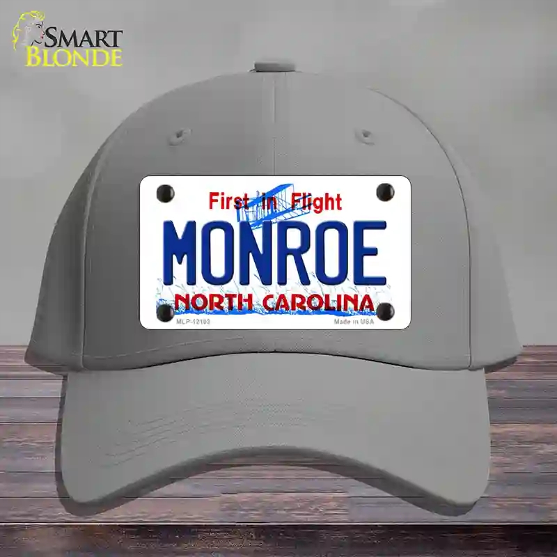 HAT23-MLP-12103 Monroe North Carolina State Novelty License Plate Hat, Cotton - Gray