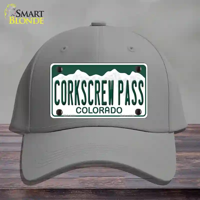 HAT23-MLP-12151 Corkscrew Pass Colorado Novelty License Plate Hat, Cotton - Gray