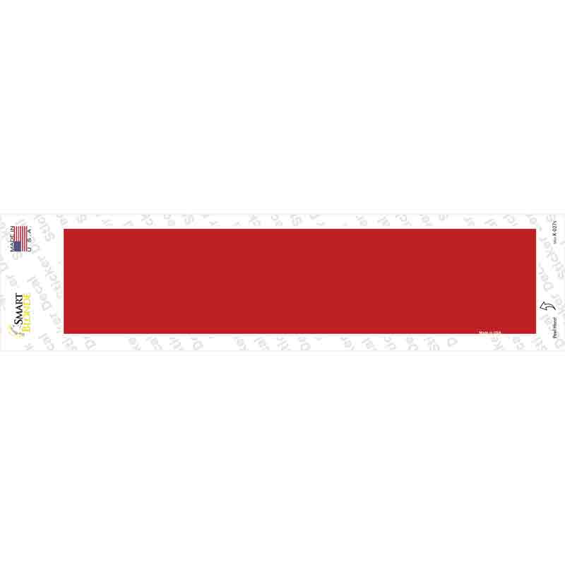 K-027s-M Red Solid Blank Novelty Narrow Sticker Decal, Medium
