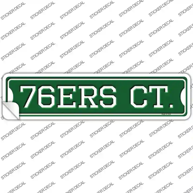 K-1028s-XL 76ers Ct Novelty Narrow Sticker Decal, Extra Large