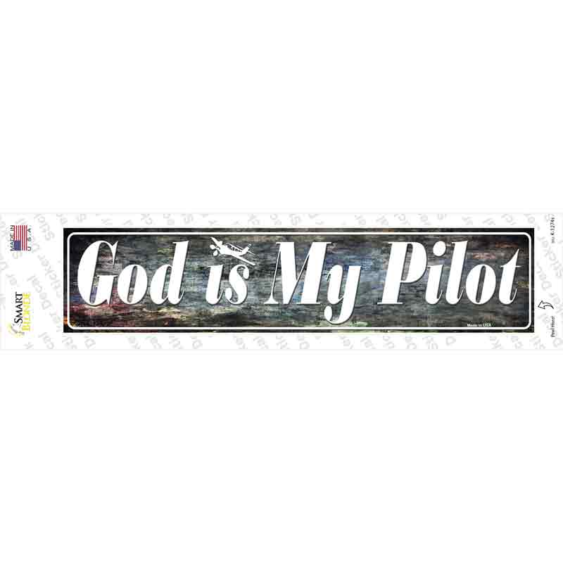 K-1274s-M God is My Pilot Novelty Narrow Sticker Decal, Medium