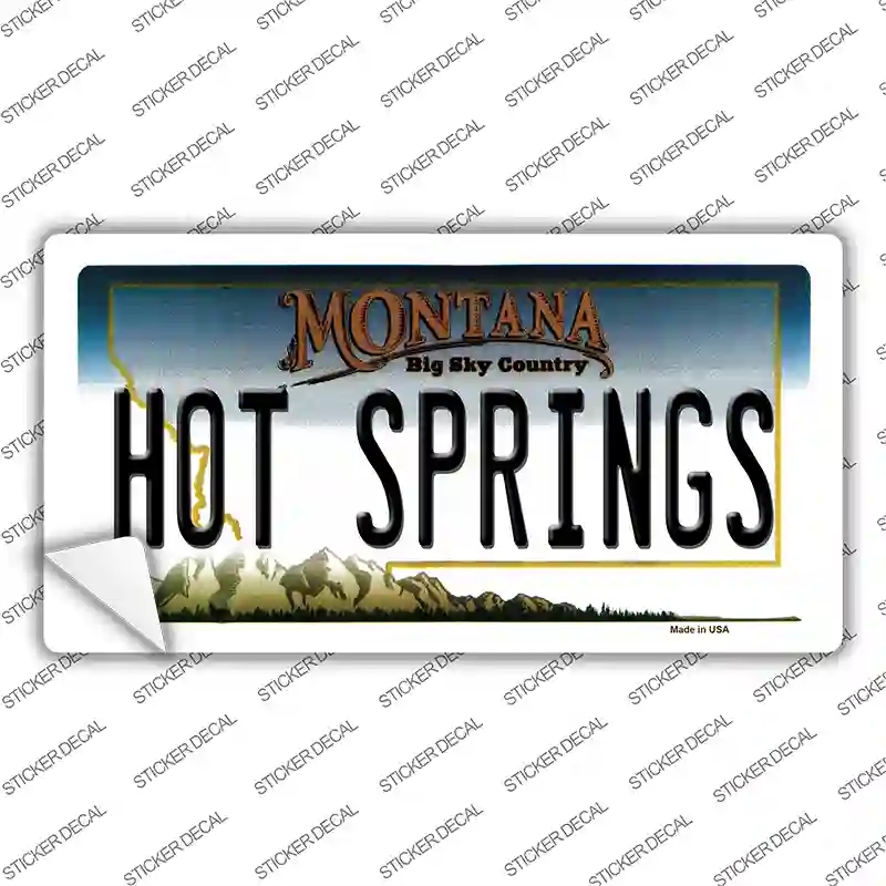 LP-11101s-S Hot Springs Montana State Novelty Sticker Decal, Small