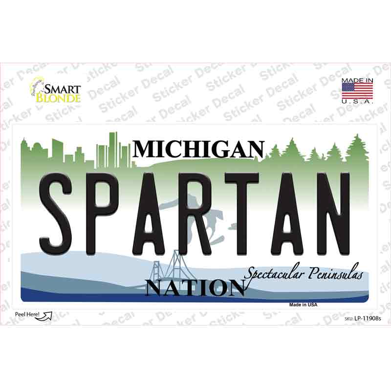 LP-11908s-M Michigan Spartan Novelty Sticker Decal, Medium