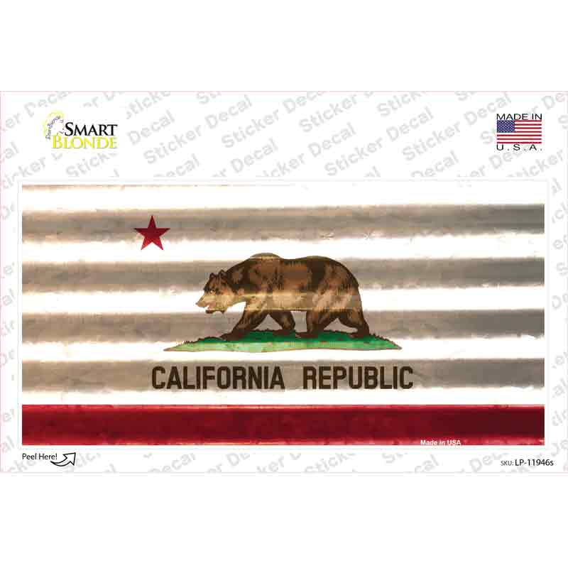 LP-11946s-M California Corrugated Flag Novelty Sticker Decal, Medium