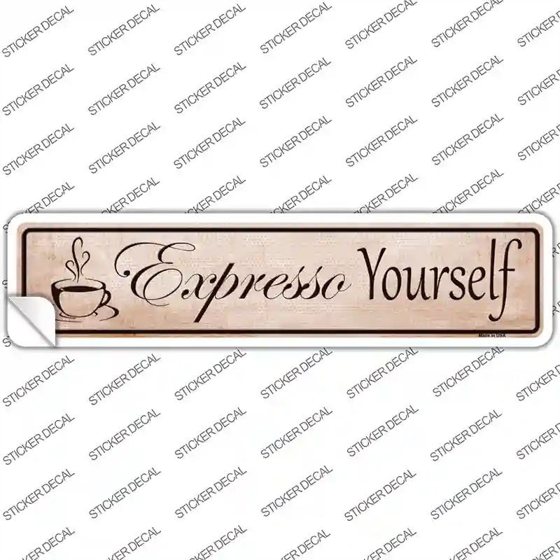 K-394s-S Expresso Yourself Novelty Narrow Sticker Decal, Small