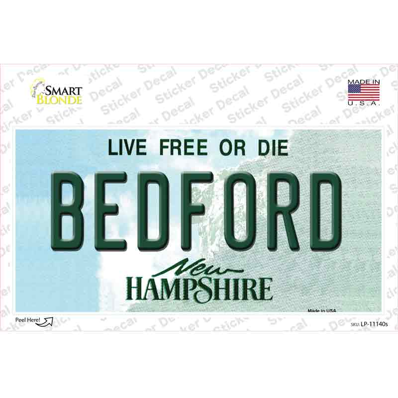 LP-11140s-M Bedford   Hampshire State Novelty Sticker Decal, Medium