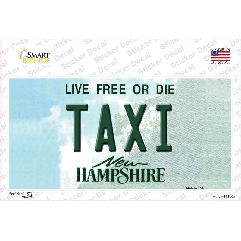 LP-11166s-M Taxi   Hampshire State Novelty Sticker Decal, Medium