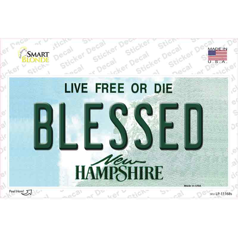 LP-11168s-M Blessed   Hampshire State Novelty Sticker Decal, Medium