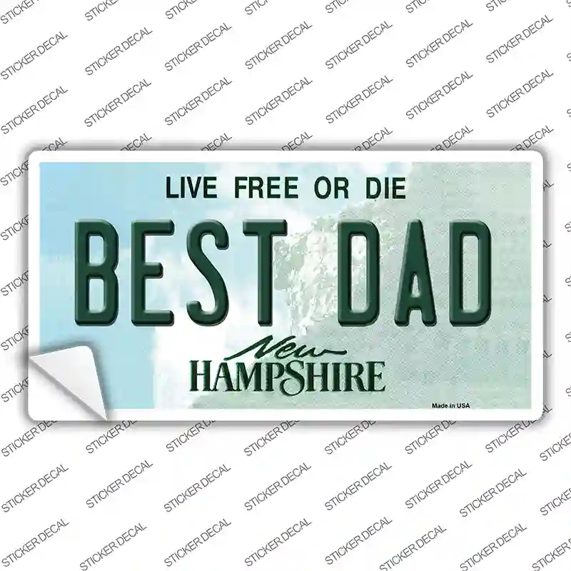 LP-11177s-L Best Dad   Hampshire State Novelty Sticker Decal, Large