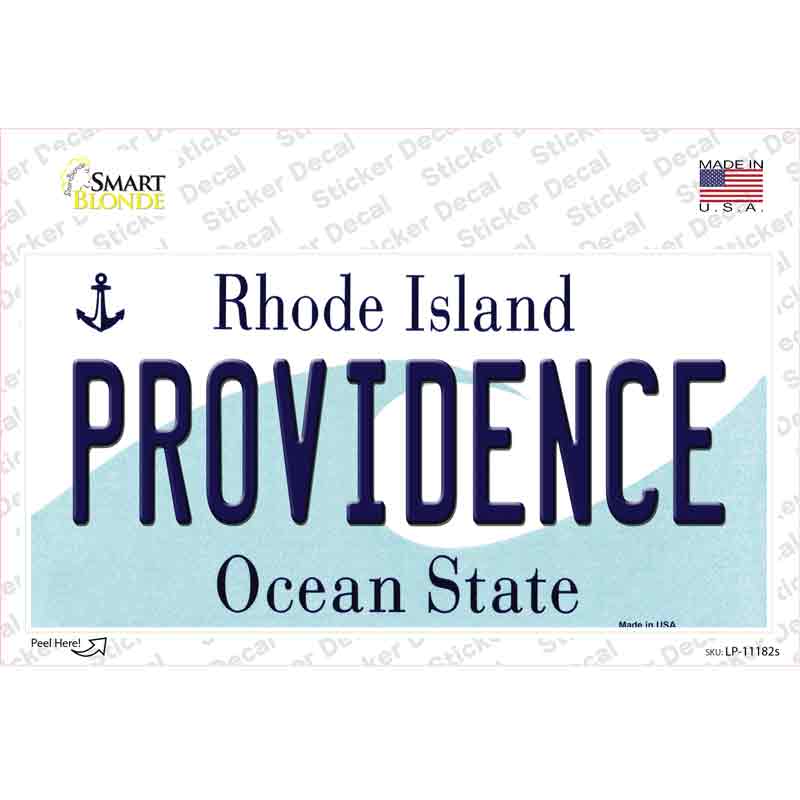 LP-11182s-M Providence Rhode Island State Novelty Sticker Decal, Medium