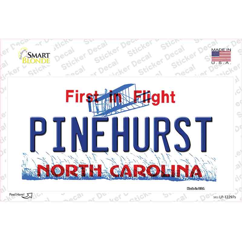 LP-12297s-M North Carolina Pinehurst Novelty Sticker Decal, Medium