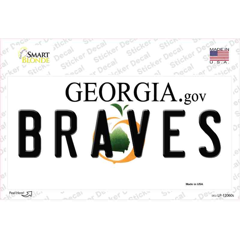 LP-12060s-M Georgia Braves Novelty Sticker Decal, Medium