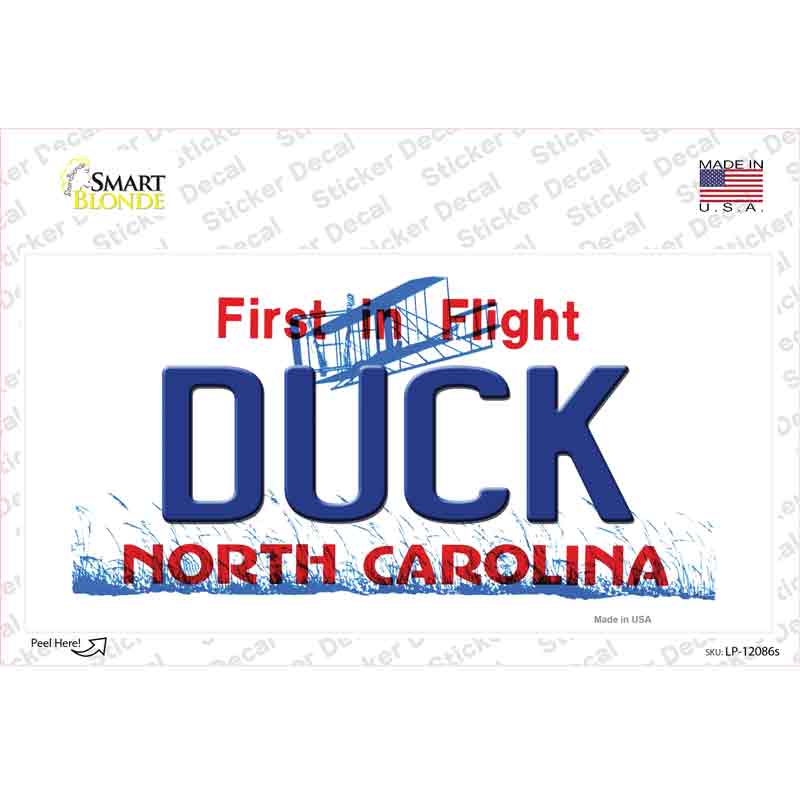 LP-12086s-M Duck North Carolina State Novelty Sticker Decal, Medium