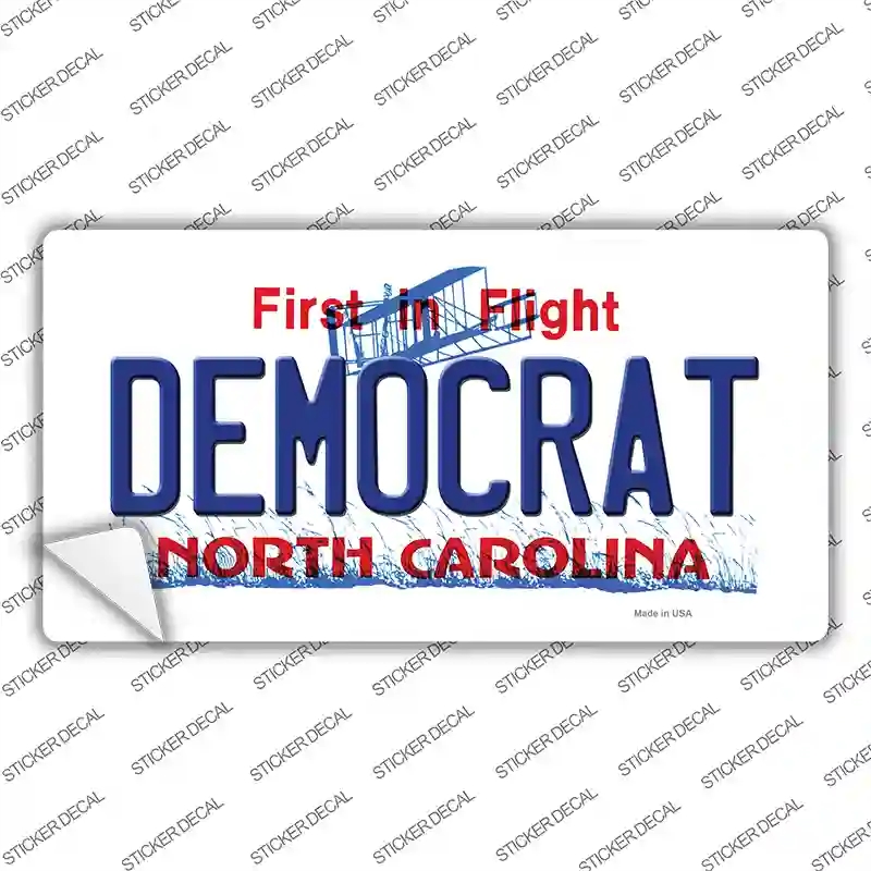 LP-12098s-S Democrat North Carolina State Novelty Sticker Decal, Small
