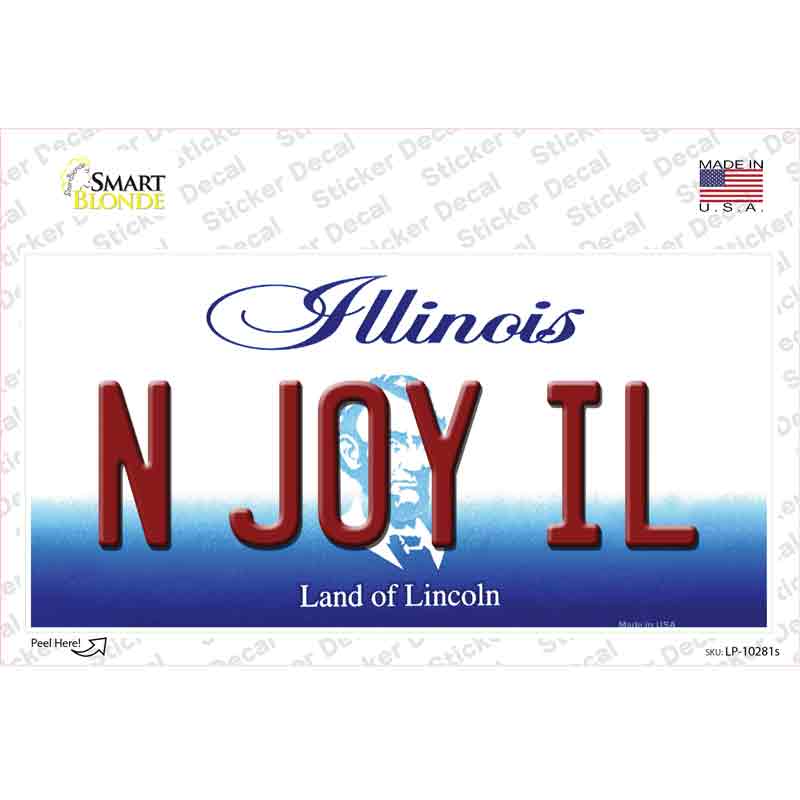 LP-10281s-M N Joy IL Illinois Novelty Sticker Decal, Medium