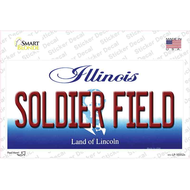 LP-10332s-M Soldier Field Illinois Novelty Sticker Decal, Medium
