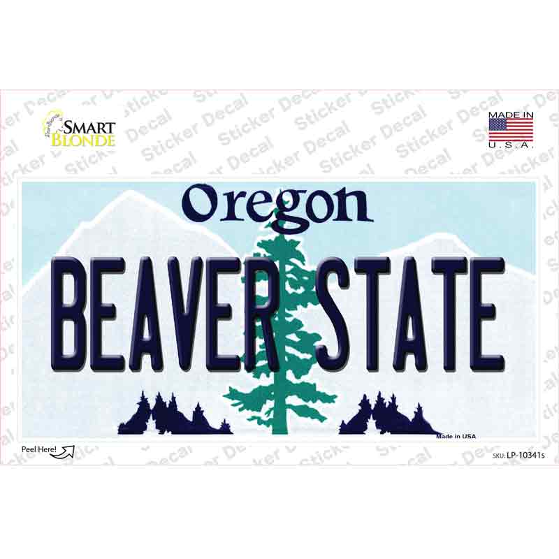 LP-10341s-M Beaver State Oregon Novelty Sticker Decal, Medium