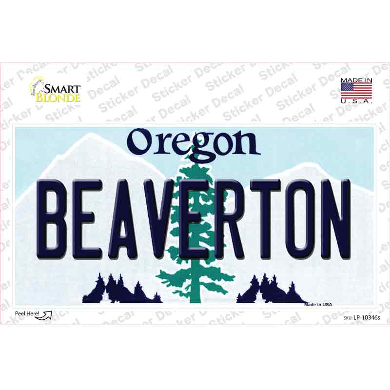 LP-10346s-M Beaverton Oregon Novelty Sticker Decal, Medium