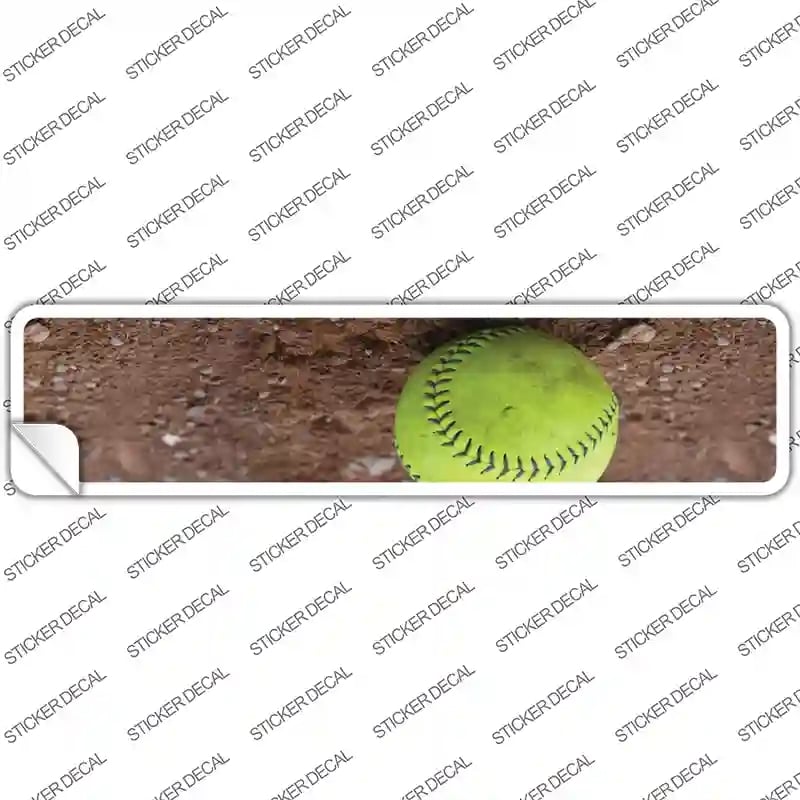 K-1823s-S Softball on Dirt Novelty Narrow Sticker Decal, Small