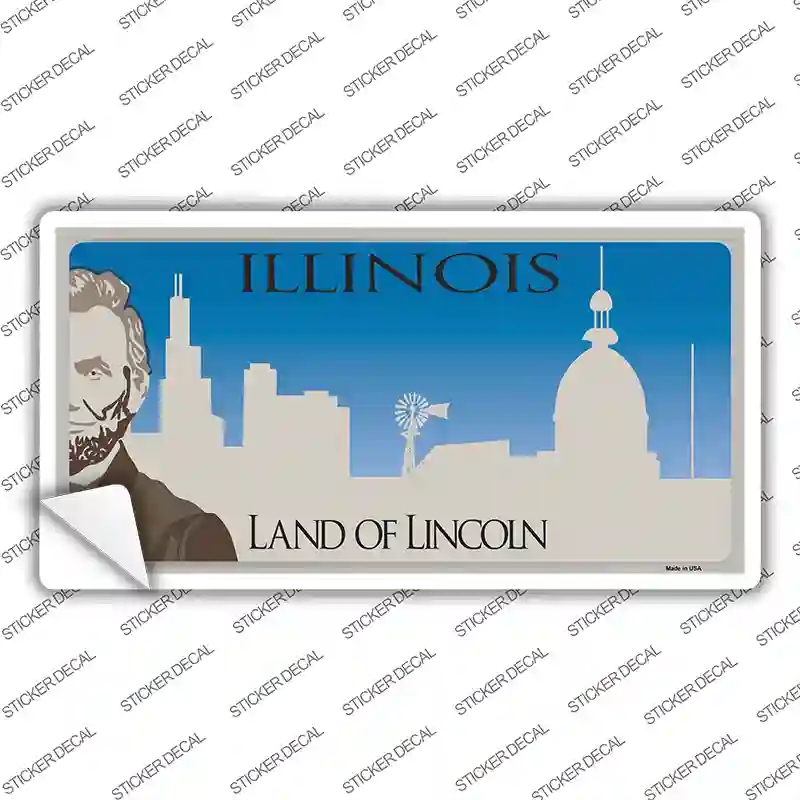 LP-12500s-L Illinois Blank Novelty Sticker Decal, Large