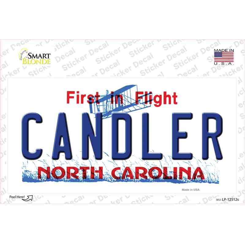 LP-12512s-M Candler North Carolina Novelty Sticker Decal, Medium