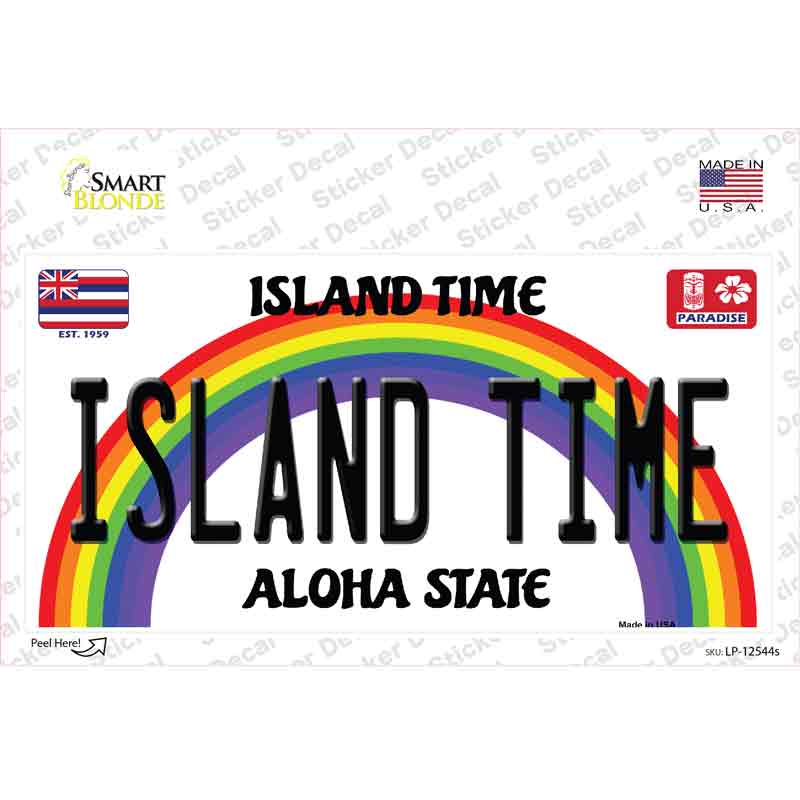 LP-12544s-M Island Time Hawaii Novelty Sticker Decal, Medium