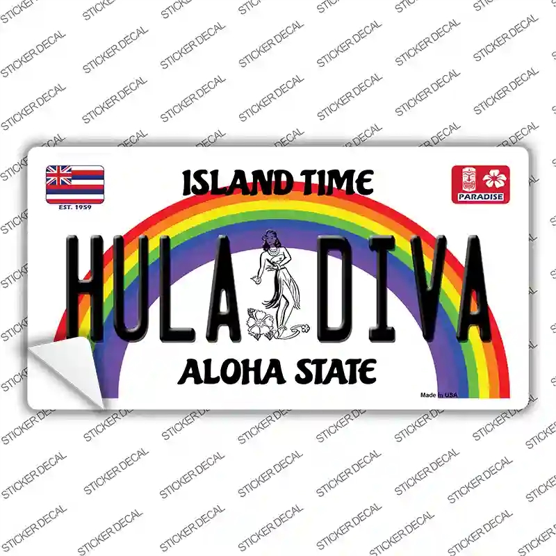 LP-12556s-S Hula Diva Hawaii Novelty Sticker Decal, Small