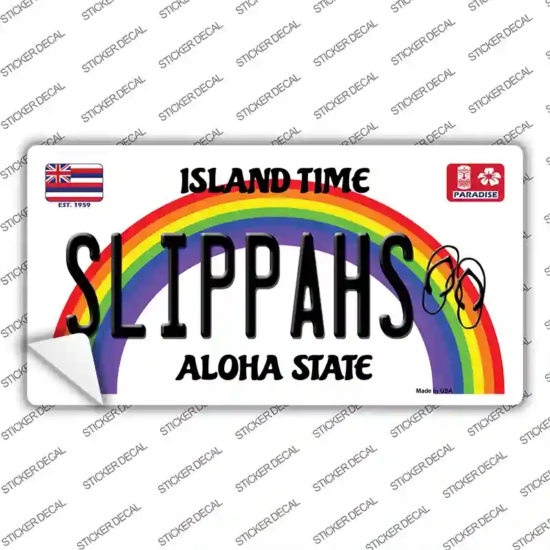 LP-12558s-XL Slippahs Hawaii Novelty Sticker Decal, Extra Large