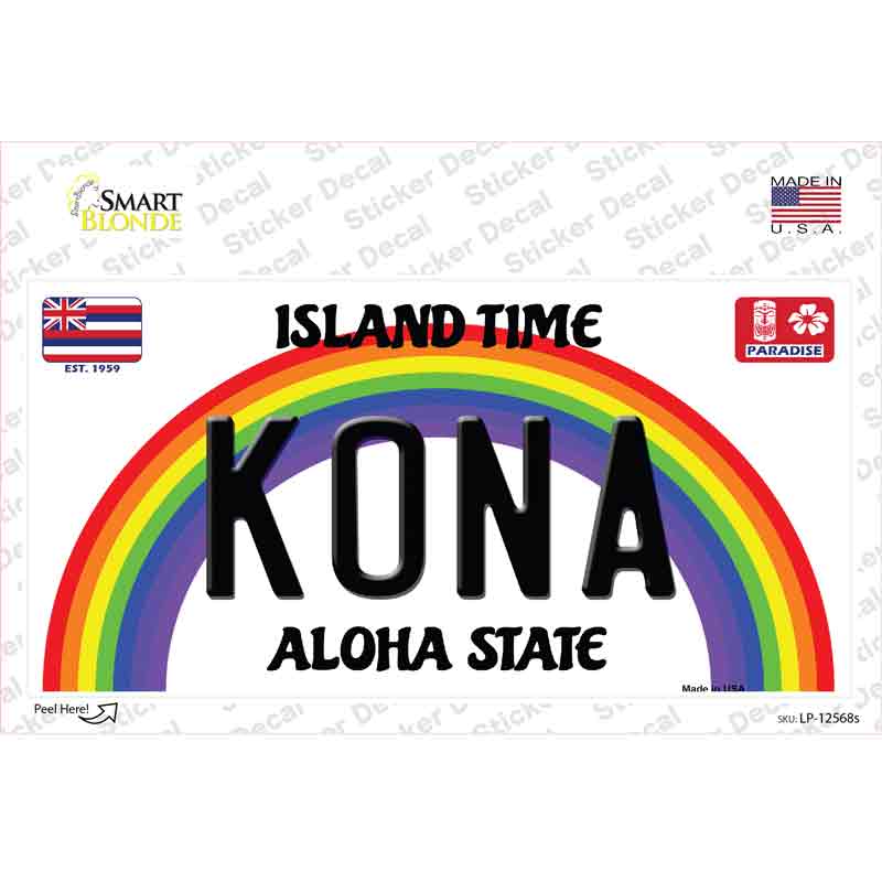 LP-12568s-M Kona Hawaii Novelty Sticker Decal, Medium