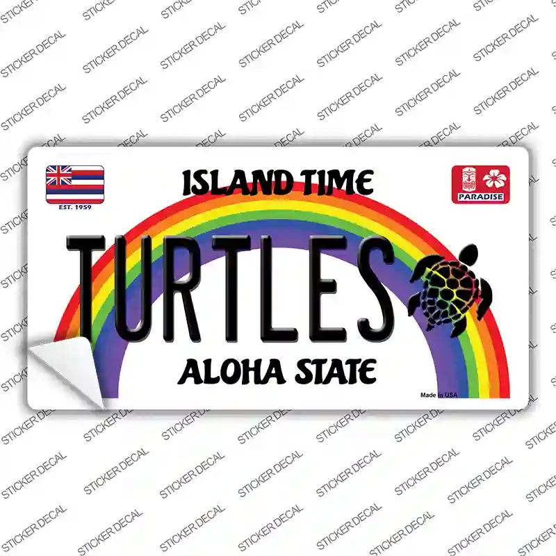 LP-12581s-S Turtles Hawaii Novelty Sticker Decal, Small