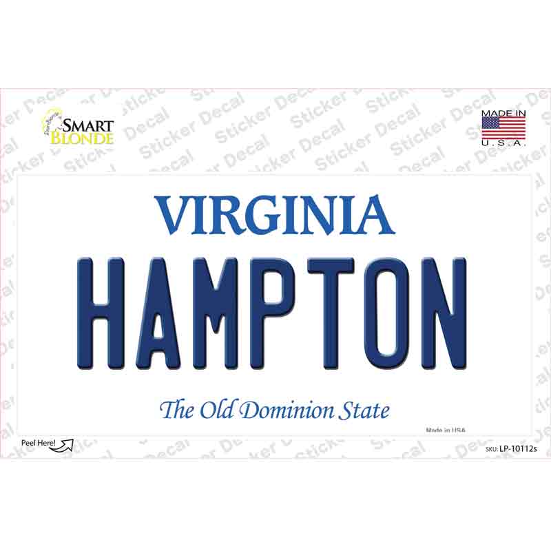 LP-10112s-M Hampton Virginia Novelty Sticker Decal, Medium