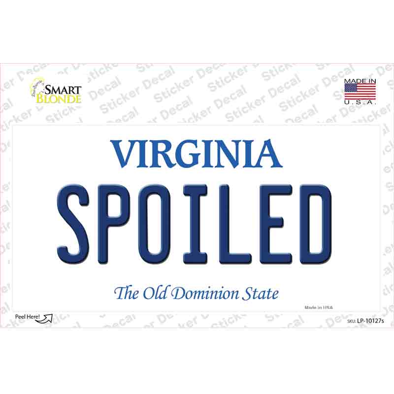 LP-10127s-M Spoiled Virginia Novelty Sticker Decal, Medium