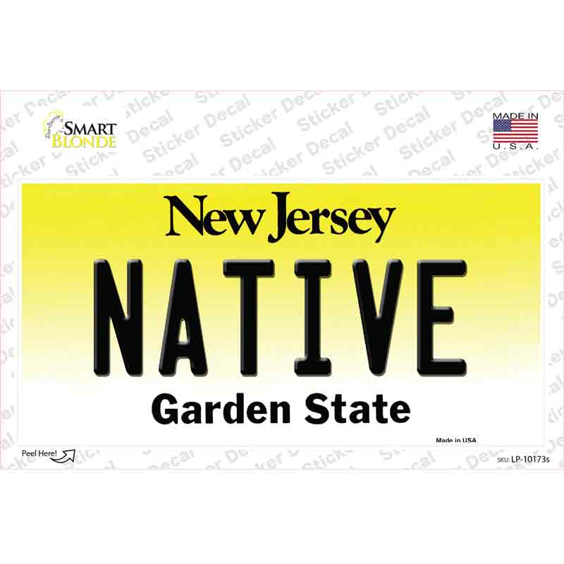 LP-10173s-M Native   Jersey Novelty Sticker Decal, Medium