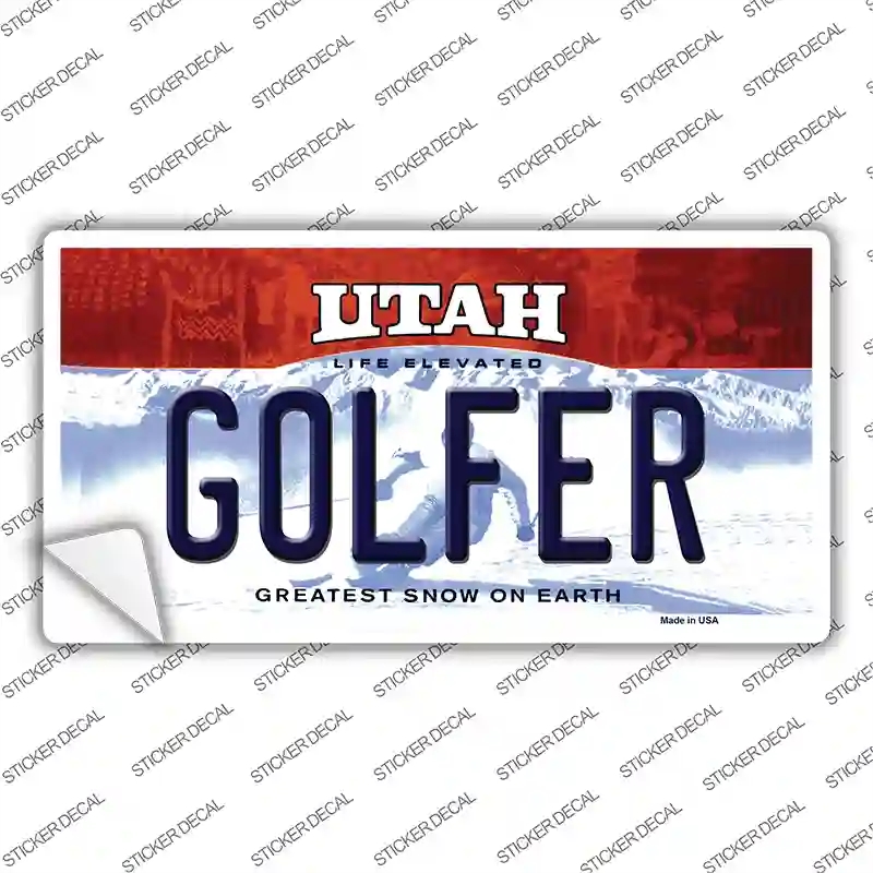 LP-10220s-S Golfer Utah Novelty Sticker Decal, Small
