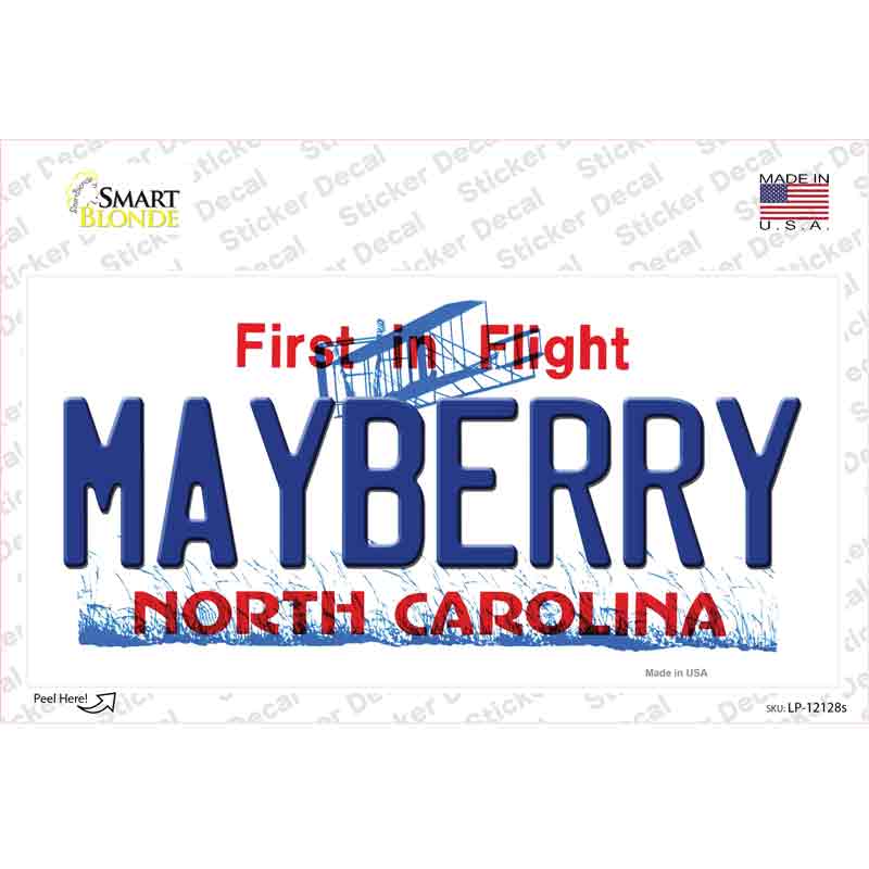 LP-12128s-M Mayberry North Carolina State Novelty Sticker Decal, Medium