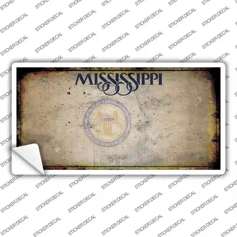 LP-12183s-S Mississippi Great Seal Rusty Blank Novelty Sticker Decal, Small