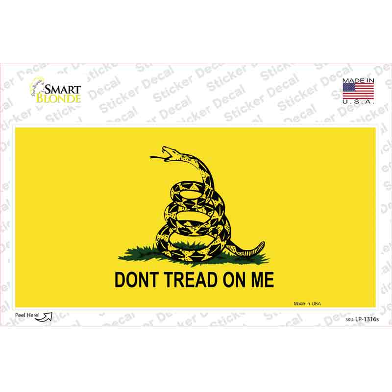LP-1316s-M Dont Tread on Me Yellow Novelty Sticker Decal, Medium