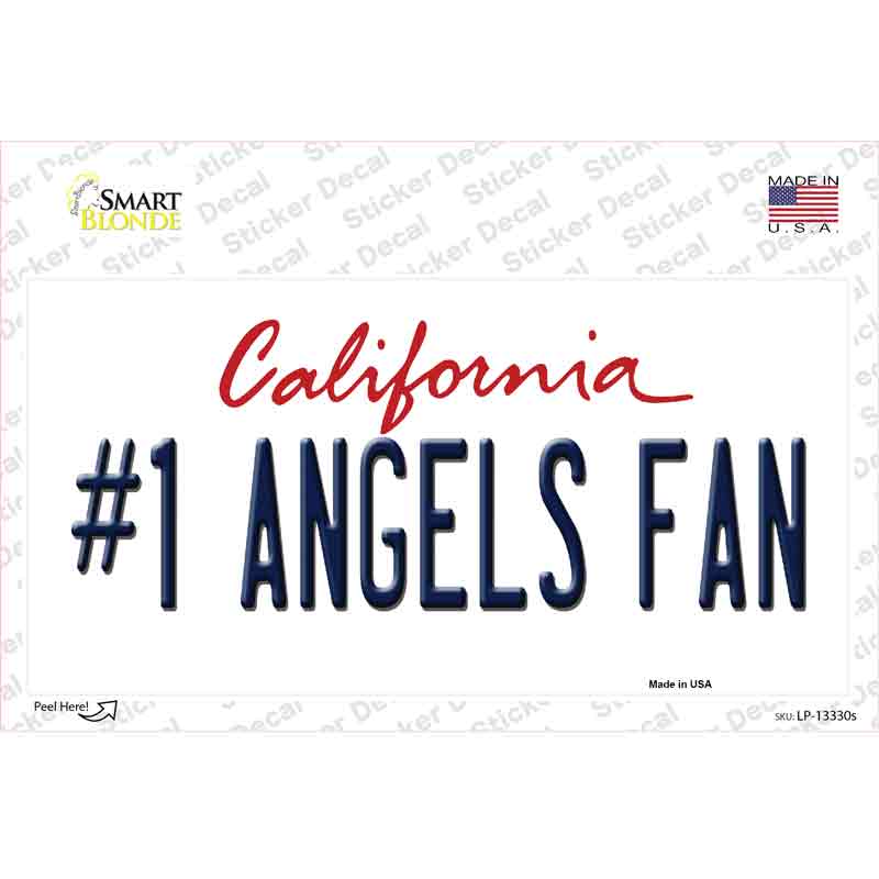 LP-13330s-M Number 1 Angels Fan Novelty Sticker Decal, Medium