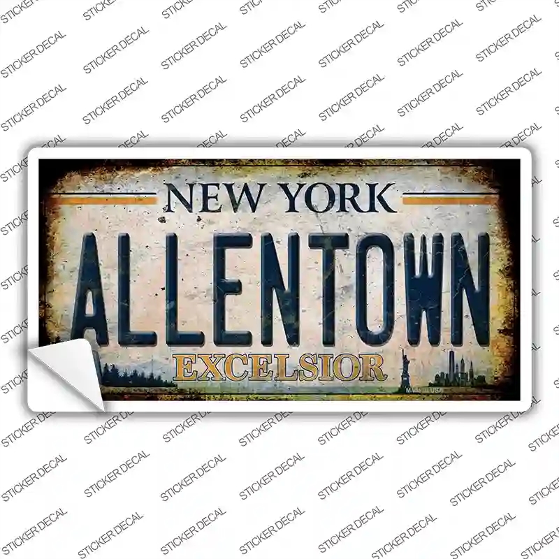 LP-13834s-XL Allentown Excelsior   York Rusty Novelty Sticker Decal, Extra Large