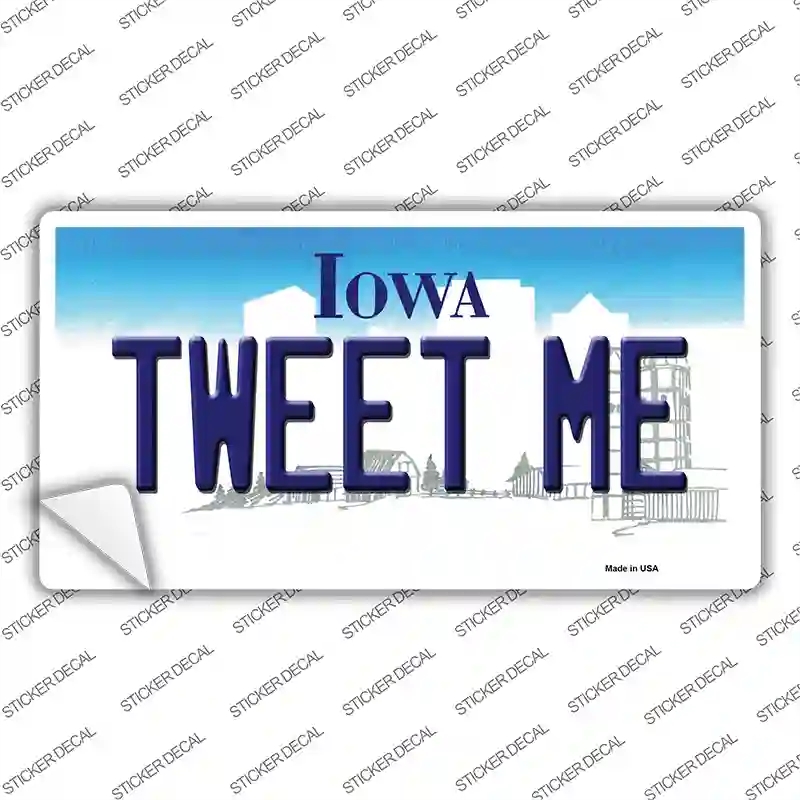 LP-10976s-S Tweet Me Iowa Novelty Sticker Decal, Small