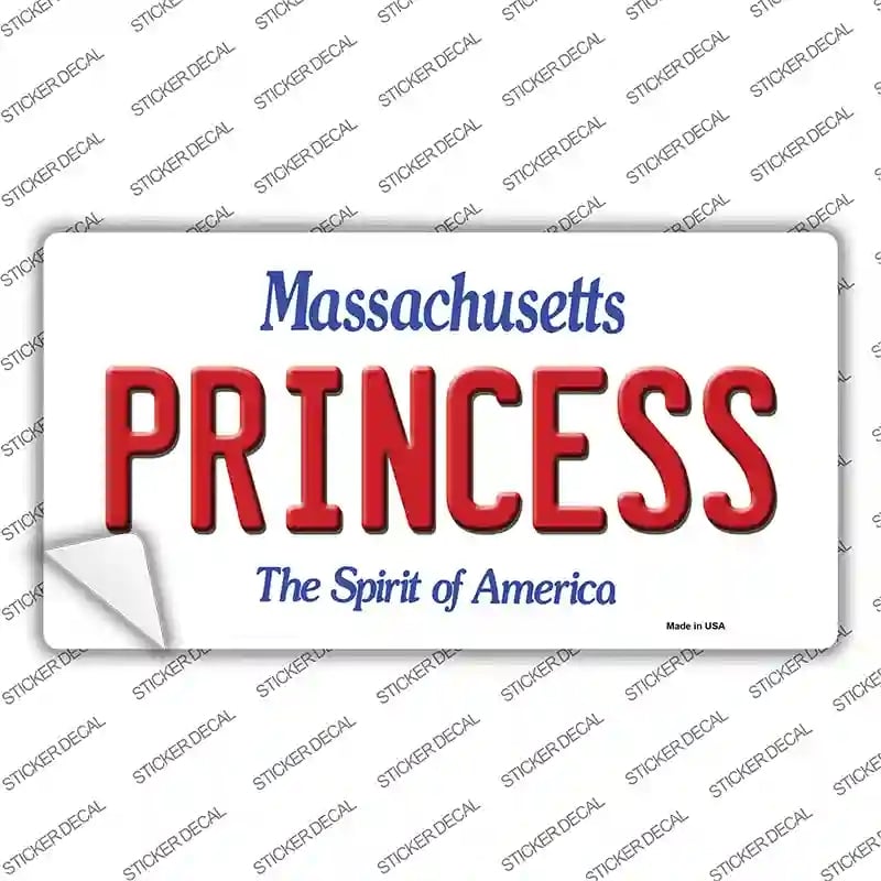 LP-11009s-XL Princess Massachusetts Novelty Sticker Decal, Extra Large