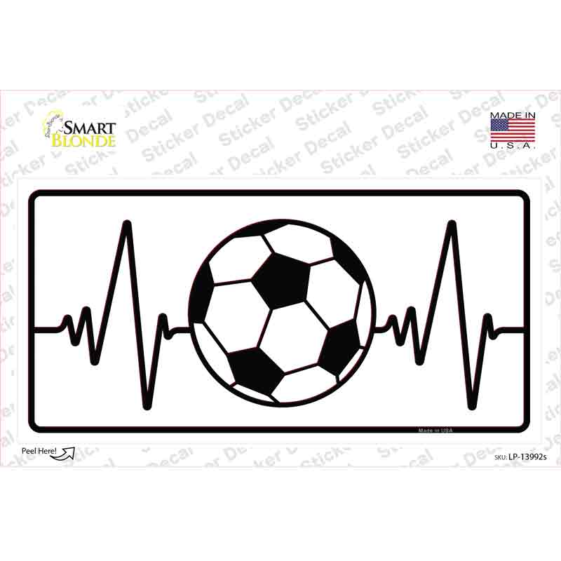 LP-13992s-M Soccer Heart Beat Novelty Sticker Decal, Medium