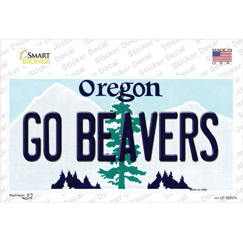 LP-10357s-M Go Beavers Oregon Novelty Sticker Decal, Medium