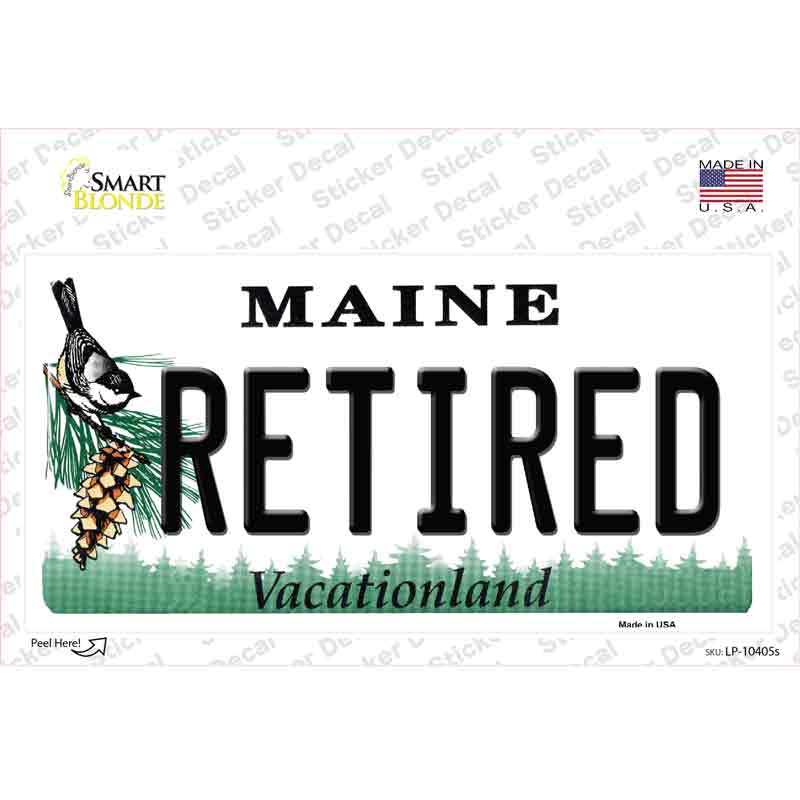 LP-10405s-M Retired Maine Novelty Sticker Decal, Medium