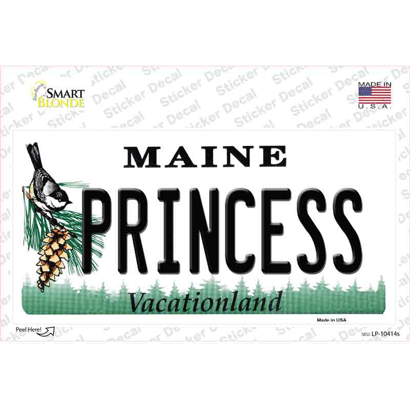 LP-10414s-M Princess Maine Novelty Sticker Decal, Medium