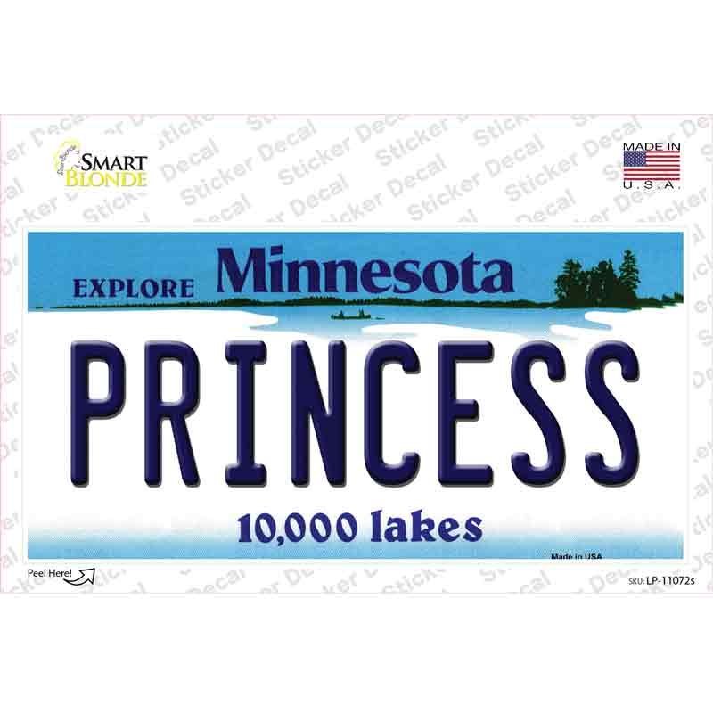 LP-11072s-M Princess Minnesota State Novelty Sticker Decal, Medium